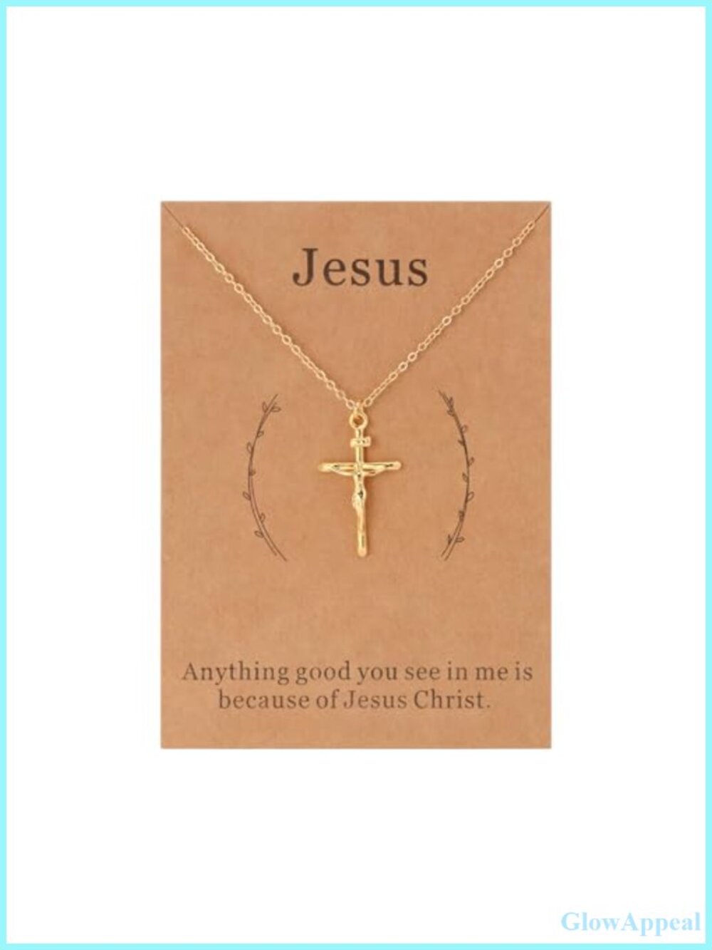 Gold Plated Cross Necklace for Women Stainless Steel Faith Pendant